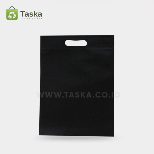 Tas-Spunbond-Oval-Hitam-30×40-Cm-Sisi-Depan